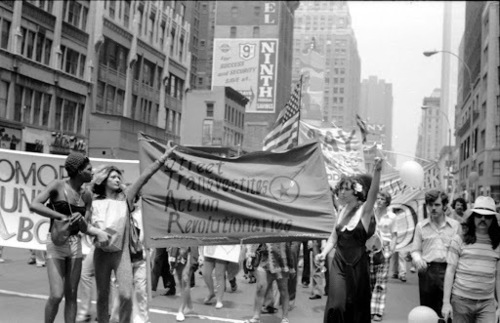 Download the full-sized image of Sylvia Rivera at the Fourth Annual Christopher Street Liberation Day March, 1973