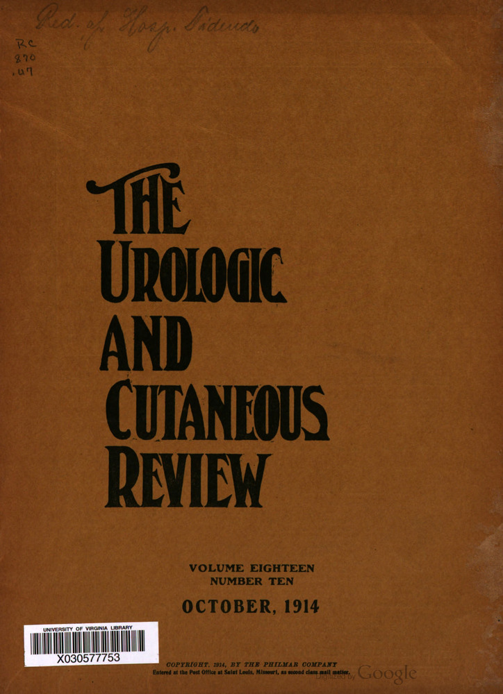 Download the full-sized PDF of The Urologic And Cutaneous Review