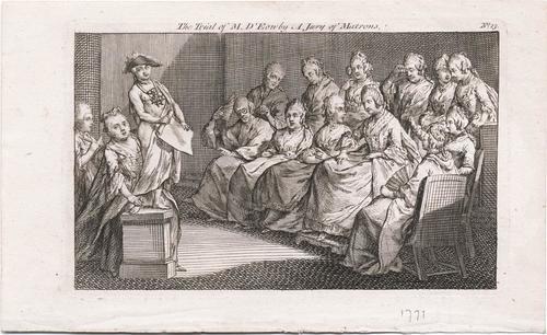 Download the full-sized image of The trial of M. d'Eon by a jury of matrons