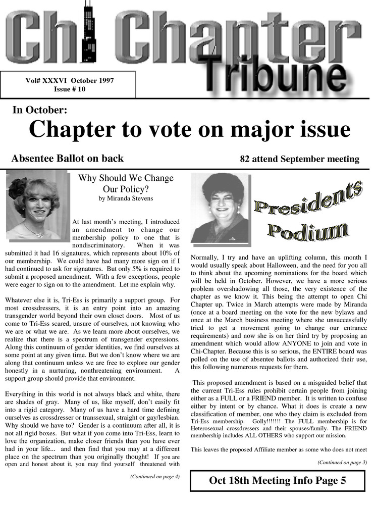 Download the full-sized PDF of Chi Chapter Tribune Vol. 36 Iss. 10 (October, 1997)
