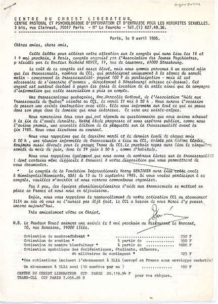 Download the full-sized image of Letter from Pastor J. Doucé to Rupert Raj (April 9, 1985)