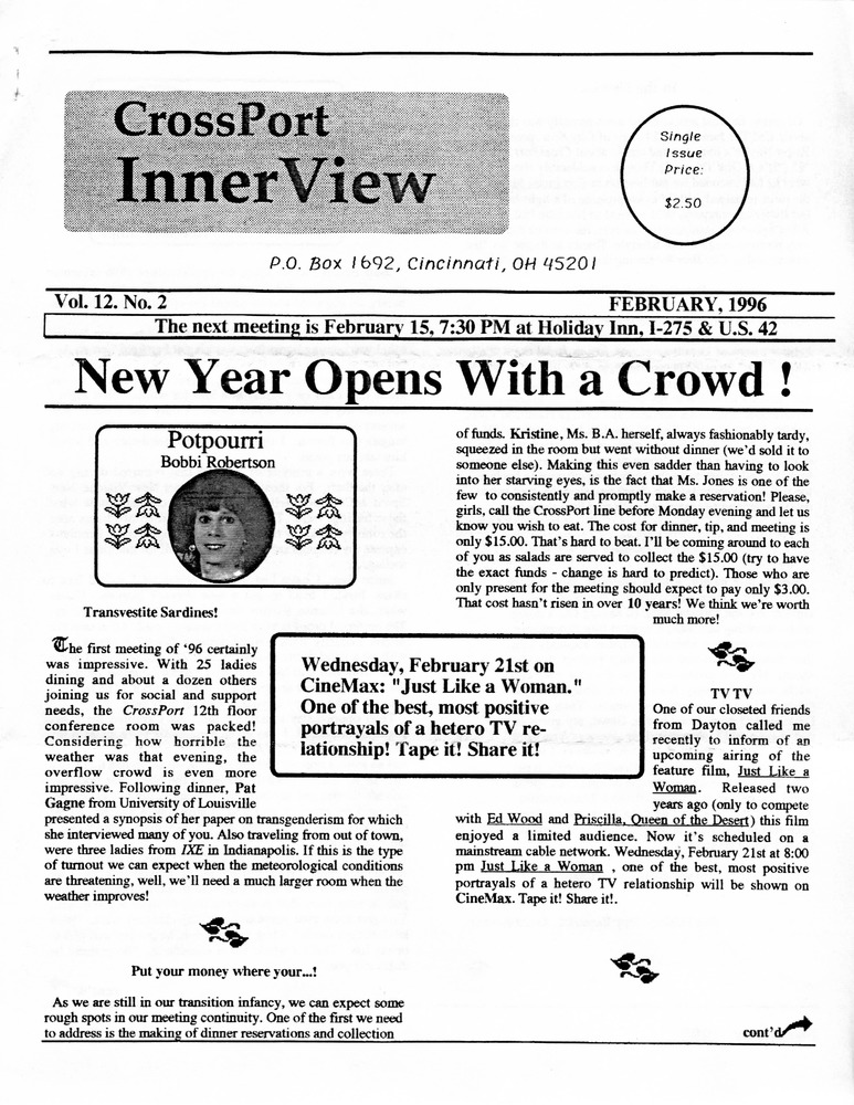 Download the full-sized PDF of Cross-Port InnerView, Vol. 12 No. 2 (February, 1996)