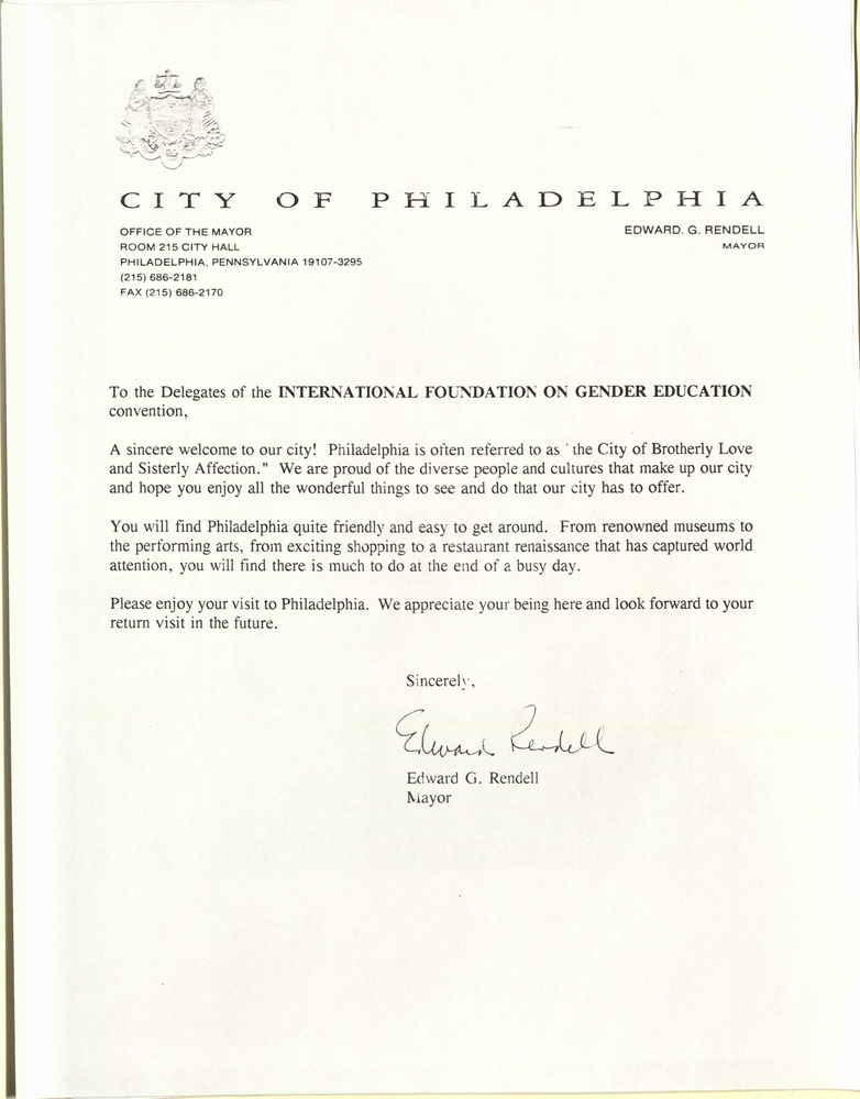 Download the full-sized PDF of Letter To IFGE From Philadelphia Mayor