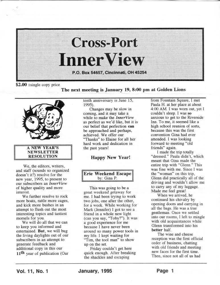 Download the full-sized PDF of Cross-Port InnerView, Vol. 11 No. 1 (January, 1995)