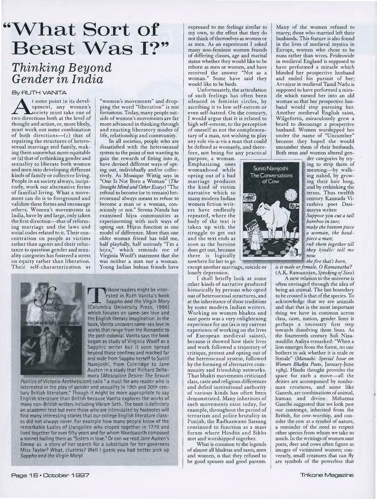 Download the full-sized PDF of "What Sort of Beast Was I?" Thinking Beyond Gender in India
