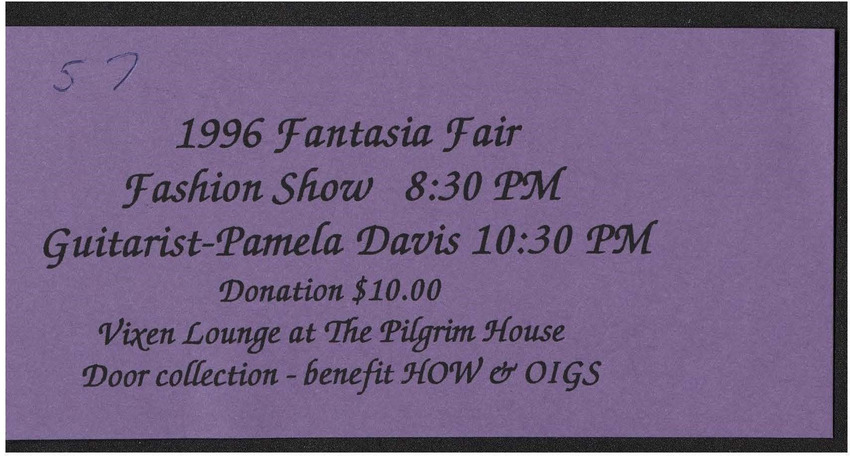 Download the full-sized PDF of 1996 Fantasia Fair Fashion Show Ticket 