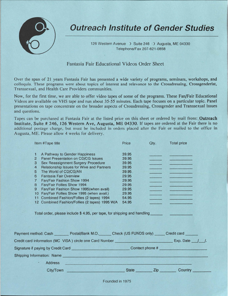 Download the full-sized PDF of Fantasia Fair Educational Videos Order Sheet