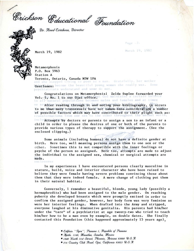 Download the full-sized PDF of Letter from Reed Erickson to Rupert Raj (March 19, 1982)