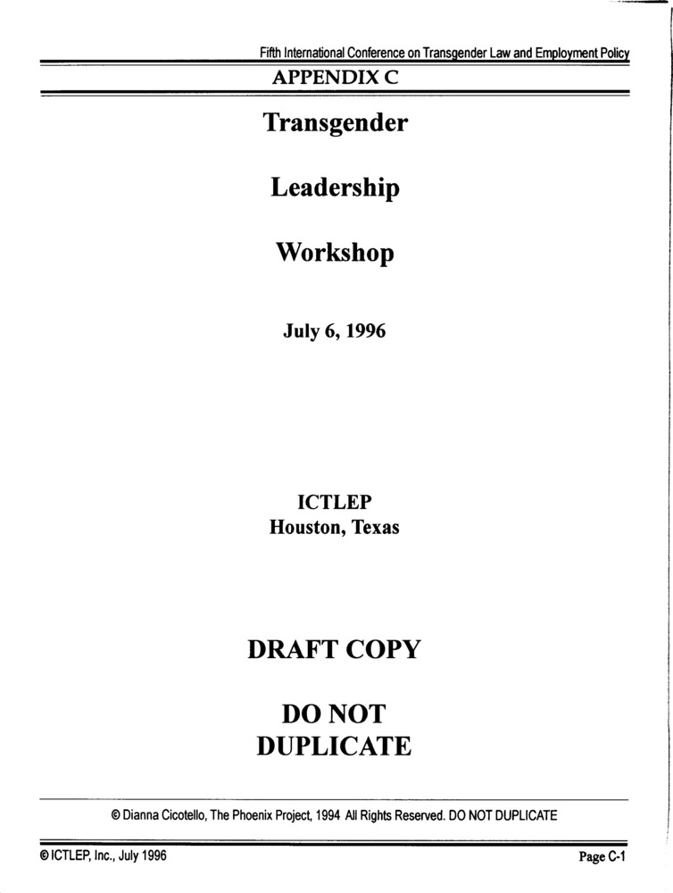 Download the full-sized PDF of Appendix C: Transgender Leadership Workshop