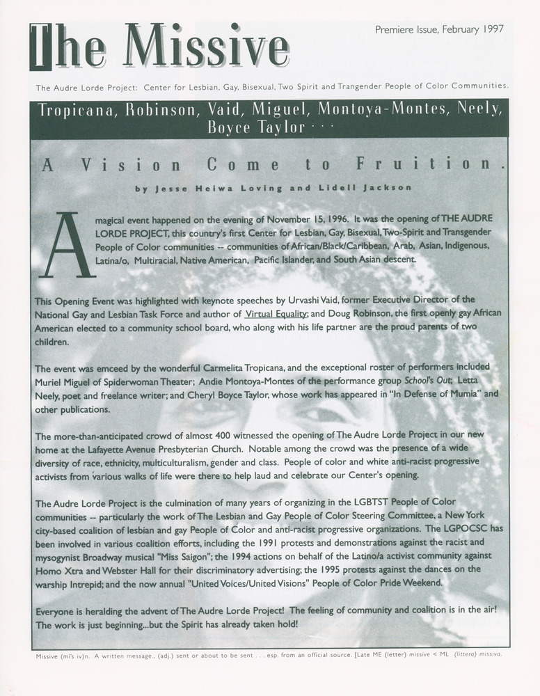 Download the full-sized PDF of The Missive (February 1997)