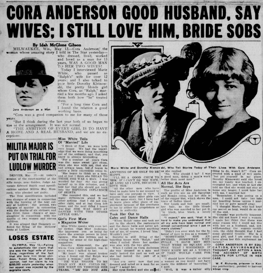 Download the full-sized PDF of Cora Anderson Good Husband, Say Wives; I Still Love Him, Bride Sobs