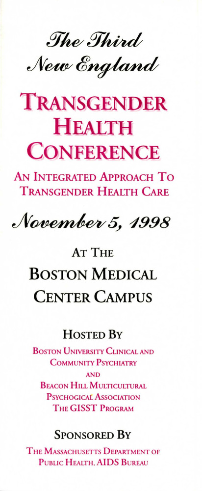 Download the full-sized PDF of The Third New England Transgender Health Conference November 5, 1998