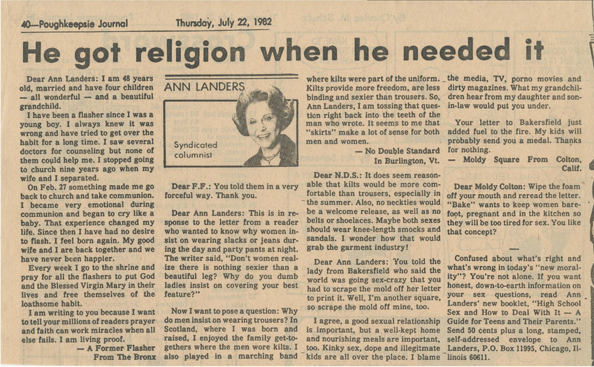 Download the full-sized PDF of He Got Religion When He Needed It (July 22, 1982)