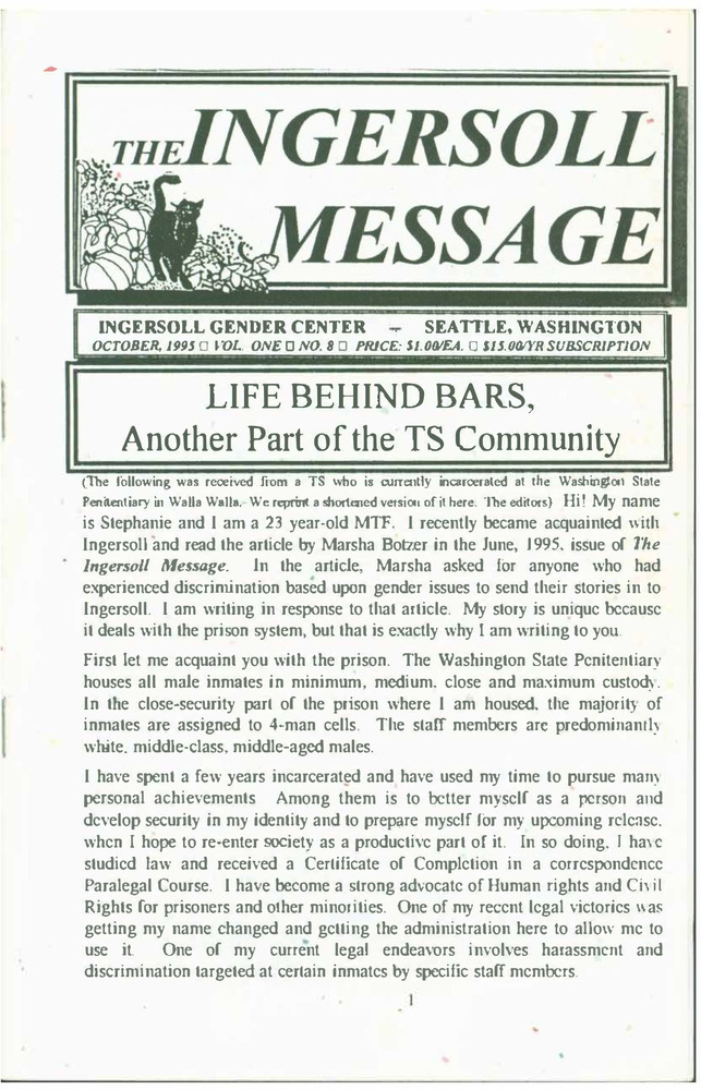 Download the full-sized PDF of The Ingersoll Message, Vol. 2 No. 8 (October, 1995)