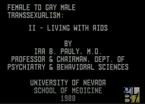 Download the full-sized image of Female to Gay Male Transsexualism: II - Living with AIDS