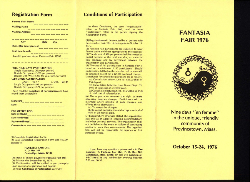 Download the full-sized PDF of Fantasia Fair Brochure (Oct. 15 - 24, 1976)