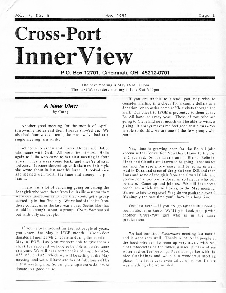 Download the full-sized PDF of Cross-Port InnerView, Vol. 7 No. 5 (May, 1991)