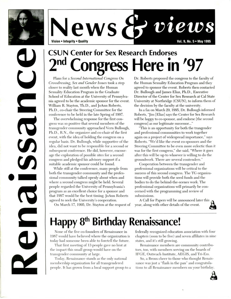 Download the full-sized PDF of Renaissance News & Views, Vol. 9 No. 5 (May 1995) 