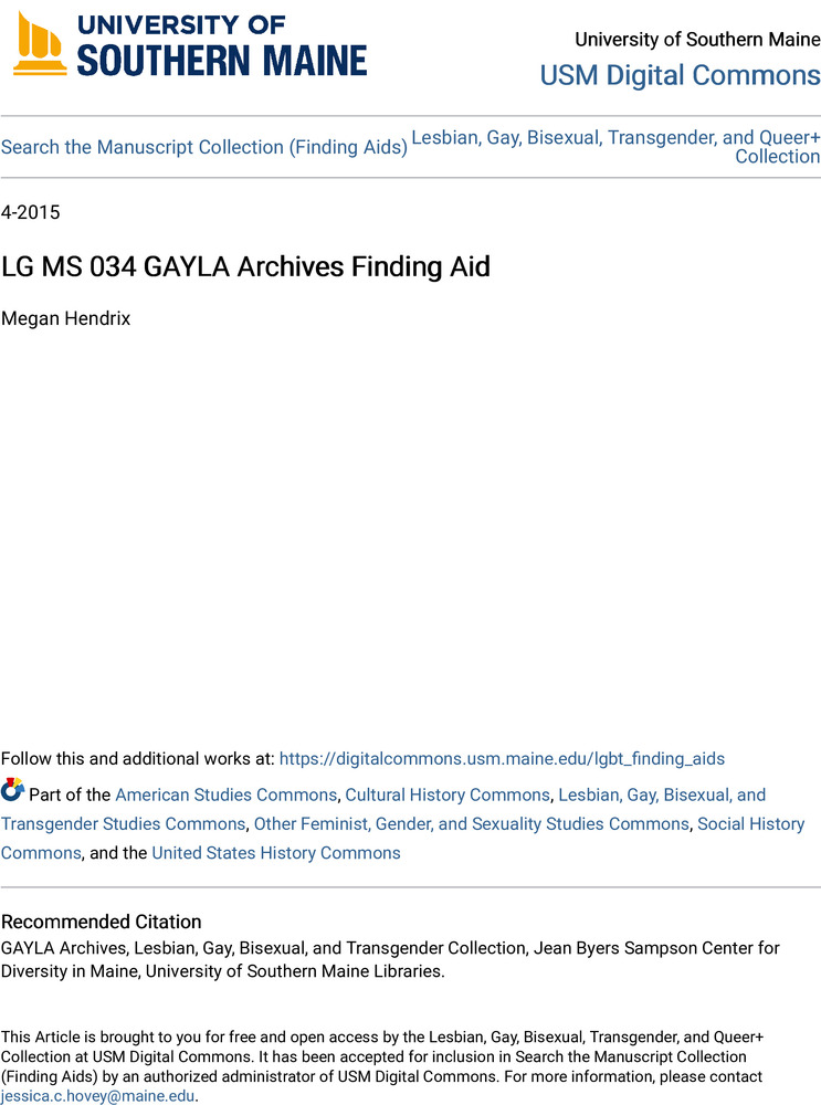Download the full-sized PDF of GAYLA Archives Finding Aid