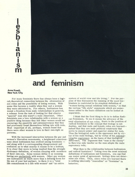 Download the full-sized image of Lesbianism and Feminism