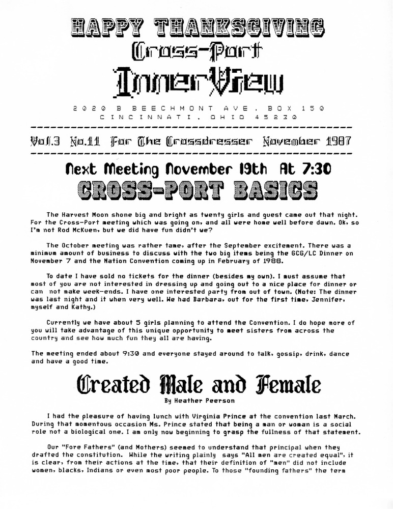 Download the full-sized PDF of Cross-Port InnerView, Vol. 3 No. 11 (November, 1987)