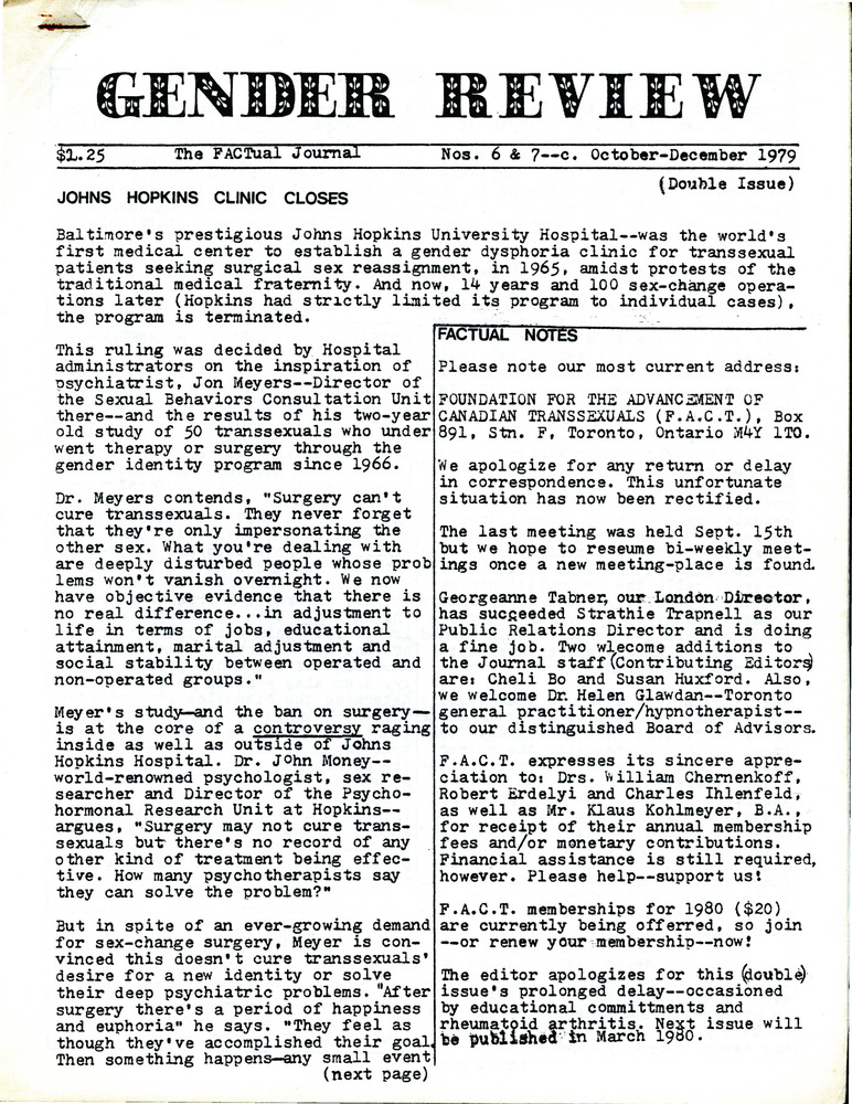 Download the full-sized PDF of Gender Review, Nos. 6 & 7 (October-December, 1979)