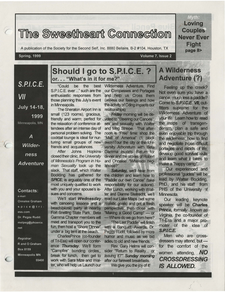 Download the full-sized PDF of The Sweetheart Connection Vol. 7 No. 2 (Spring 1999)