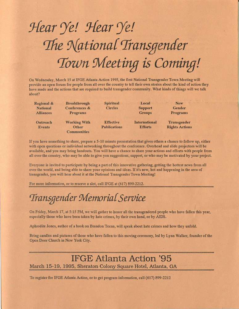 Download the full-sized PDF of Hear Ye! Hear Ye! The National Transgender Town Meeting is Coming!
