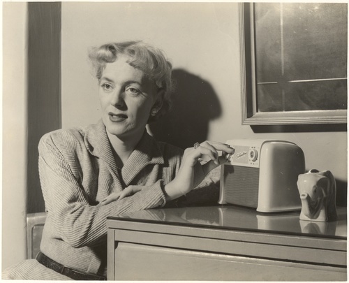 Download the full-sized image of Christine Jorgensen Listening to the Radio