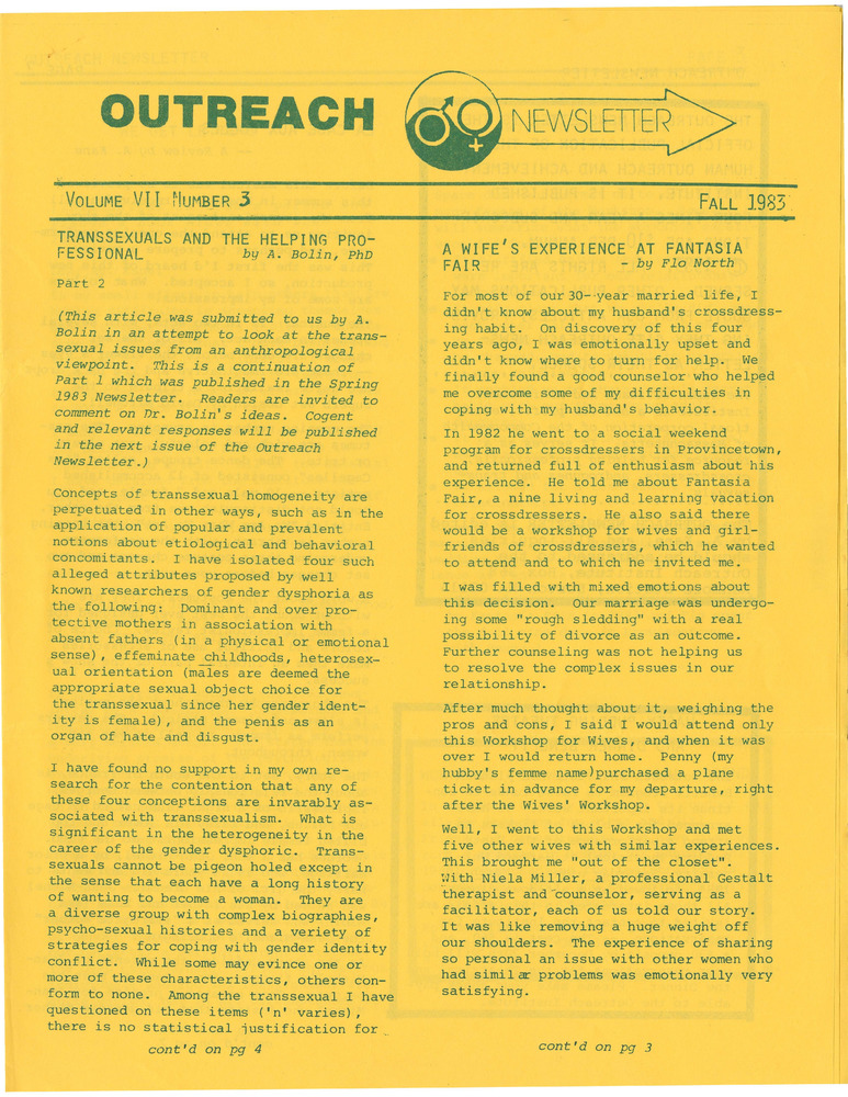 Download the full-sized PDF of The Outreach Newsletter Vol. 7 No. 3 (Fall 1983)