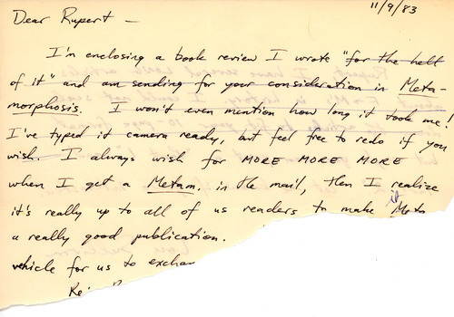Download the full-sized image of Letter from Lou Sullivan to Rupert Raj (November 9, 1983)