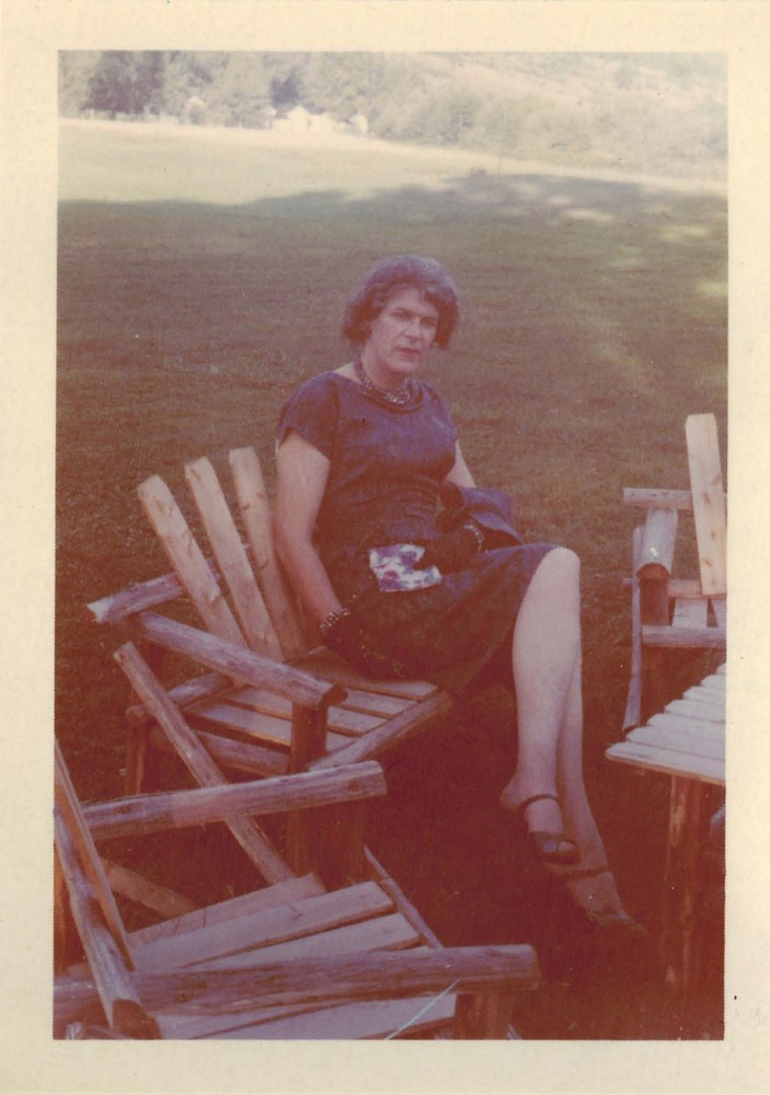 Download the full-sized image of A Photograph of Felicity Chandelle Seated on a Bench
