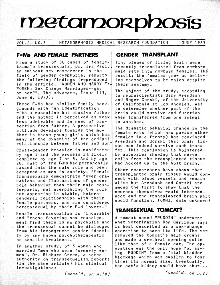 Download the full-sized PDF of Metamorphosis Vol. 2, No. 3 (June 1983)