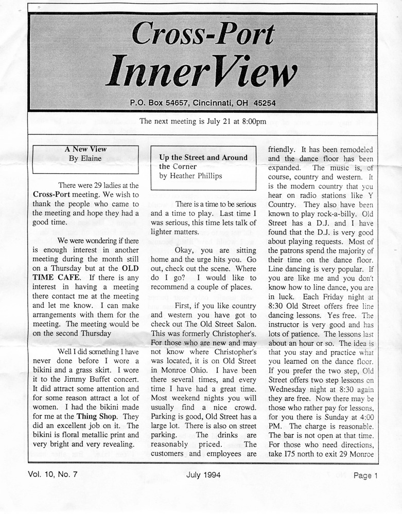 Download the full-sized PDF of Cross-Port InnerView, Vol. 10 No. 7 (July, 1994)