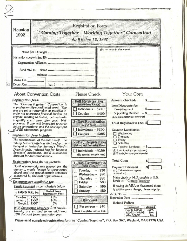 Download the full-sized PDF of "Coming Together - Working Together" Convention Registration Form