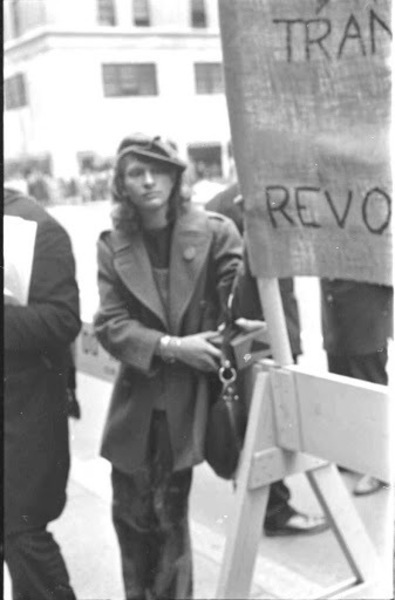 Download the full-sized image of Sylvia Rivera at Gay Liberation Front Demonstration at St. Patrick's Cathedral, 1970