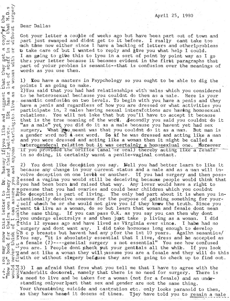 Download the full-sized PDF of Letter from Virginia Prince, April 25, 1980