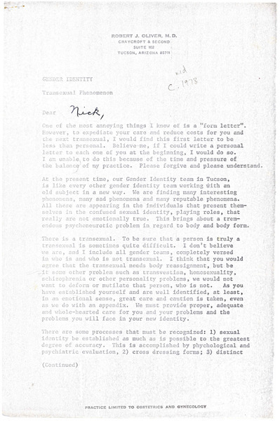 Download the full-sized image of Letter from Robert J. Oliver to Rupert Raj (1978)