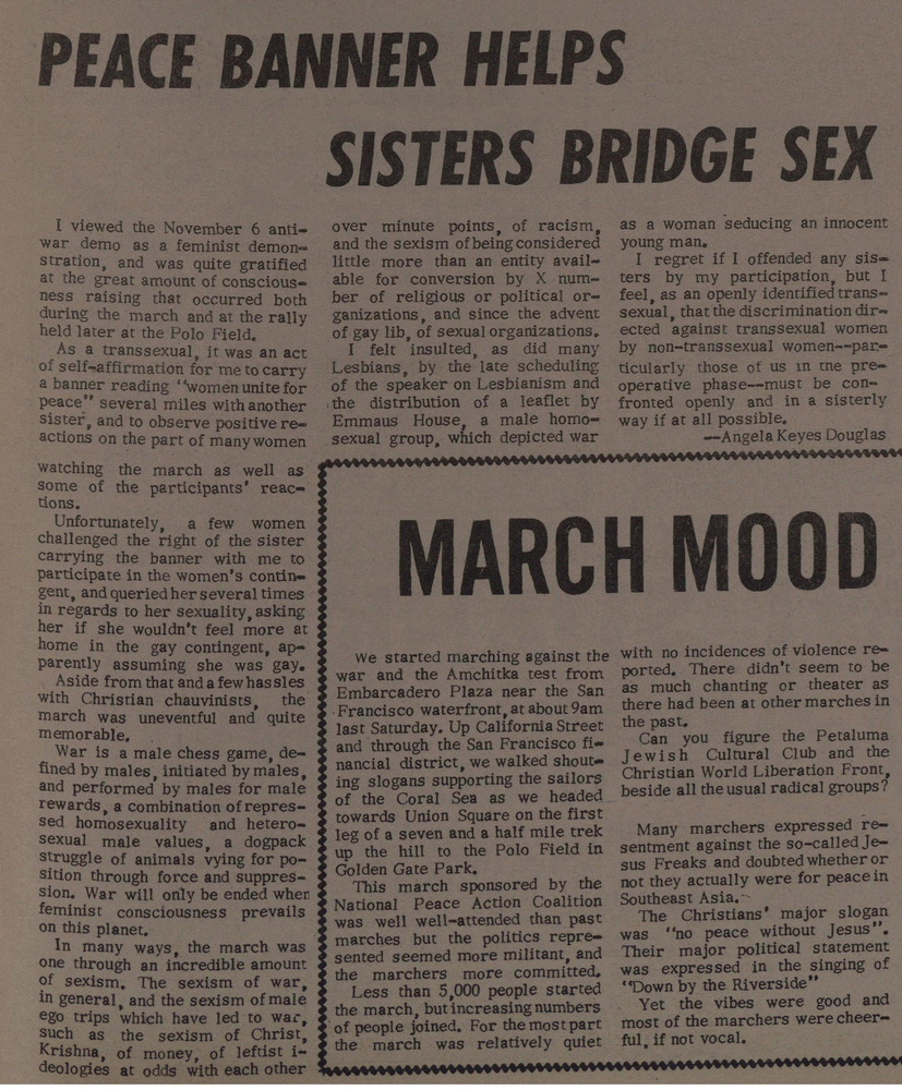 Download the full-sized PDF of Peace Banner Helps Sisters Bridge Sex