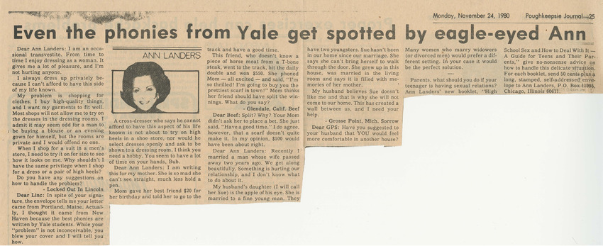 Download the full-sized PDF of Even the Phonies from Yale get Spotted by Eagle-Eyed Ann (November 24, 1980)