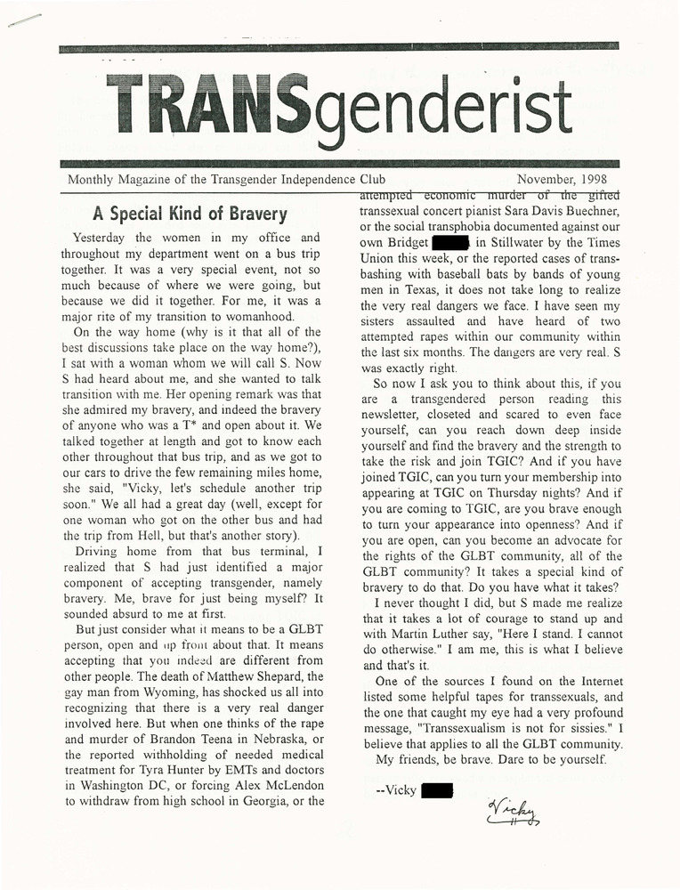 Download the full-sized PDF of The Transgenderist (November, 1998)
