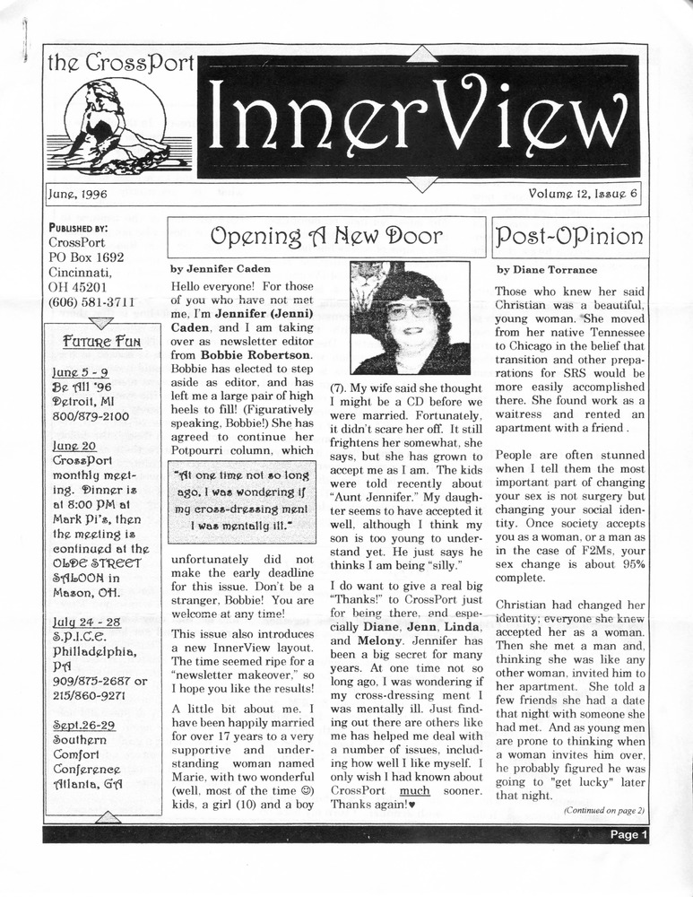 Download the full-sized PDF of  Cross-Port InnerView, Vol. 12 No. 6 (June, 1996)