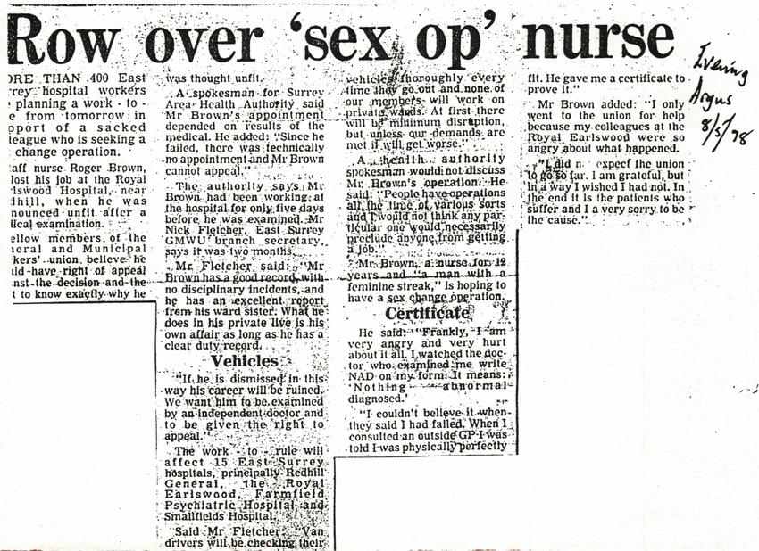 Download the full-sized PDF of Row Over "Sex Op" Nurse