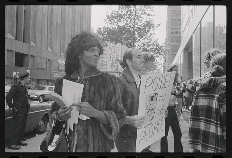 Download the full-sized image of A Photograph of Marsha P. Johnson and another Demonstrator