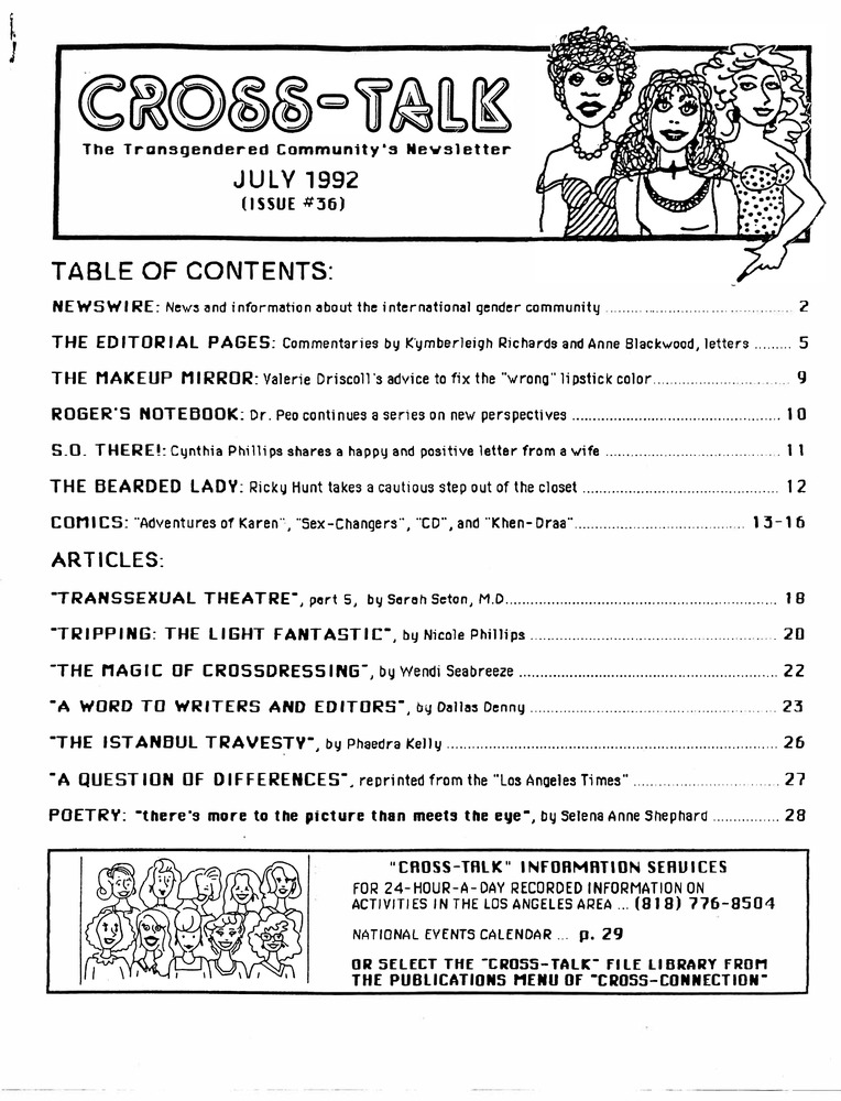 Download the full-sized PDF of Cross-Talk: The Transgender Community News & Information Monthly, No. 36 (July, 1992)