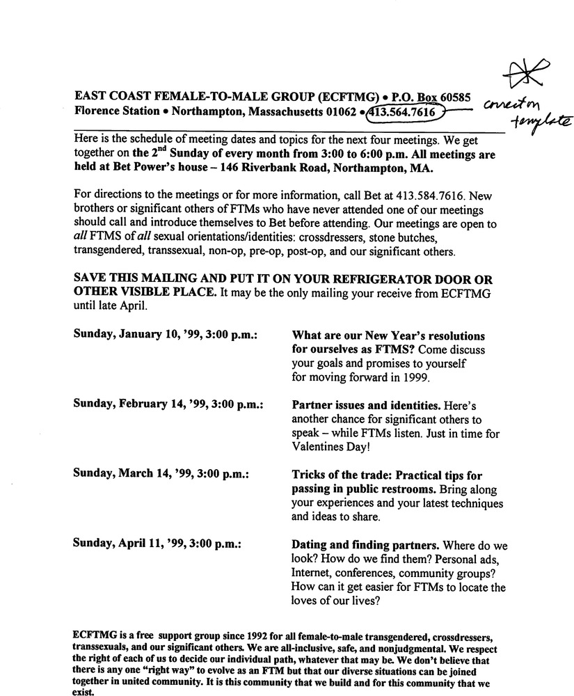 Download the full-sized PDF of January, 1999 - April, 1999 Meeting Reminder