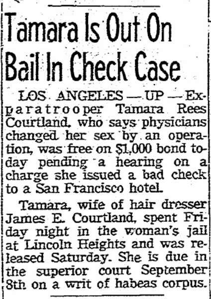 Download the full-sized image of Tamara Is Out On Bail In Check Case