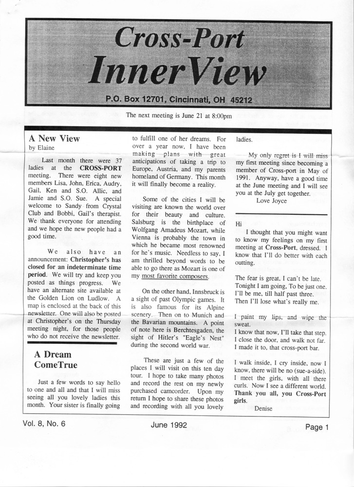 Download the full-sized PDF of Cross-Port InnerView, Vol. 8 No. 6 (June, 1992)