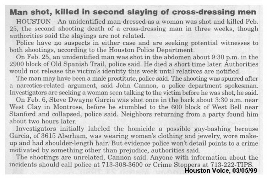 Download the full-sized PDF of Man shot, killed in second slaying of cross-dressing men