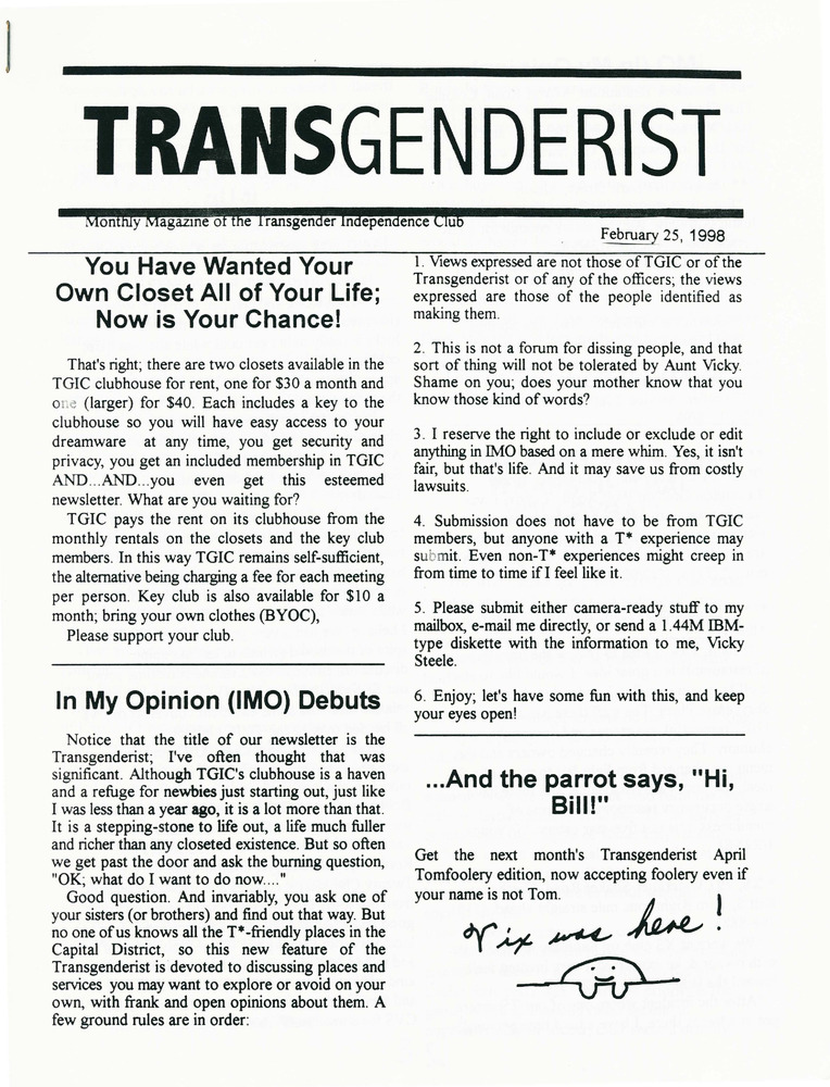 Download the full-sized PDF of The Transgenderist (February 25, 1998)